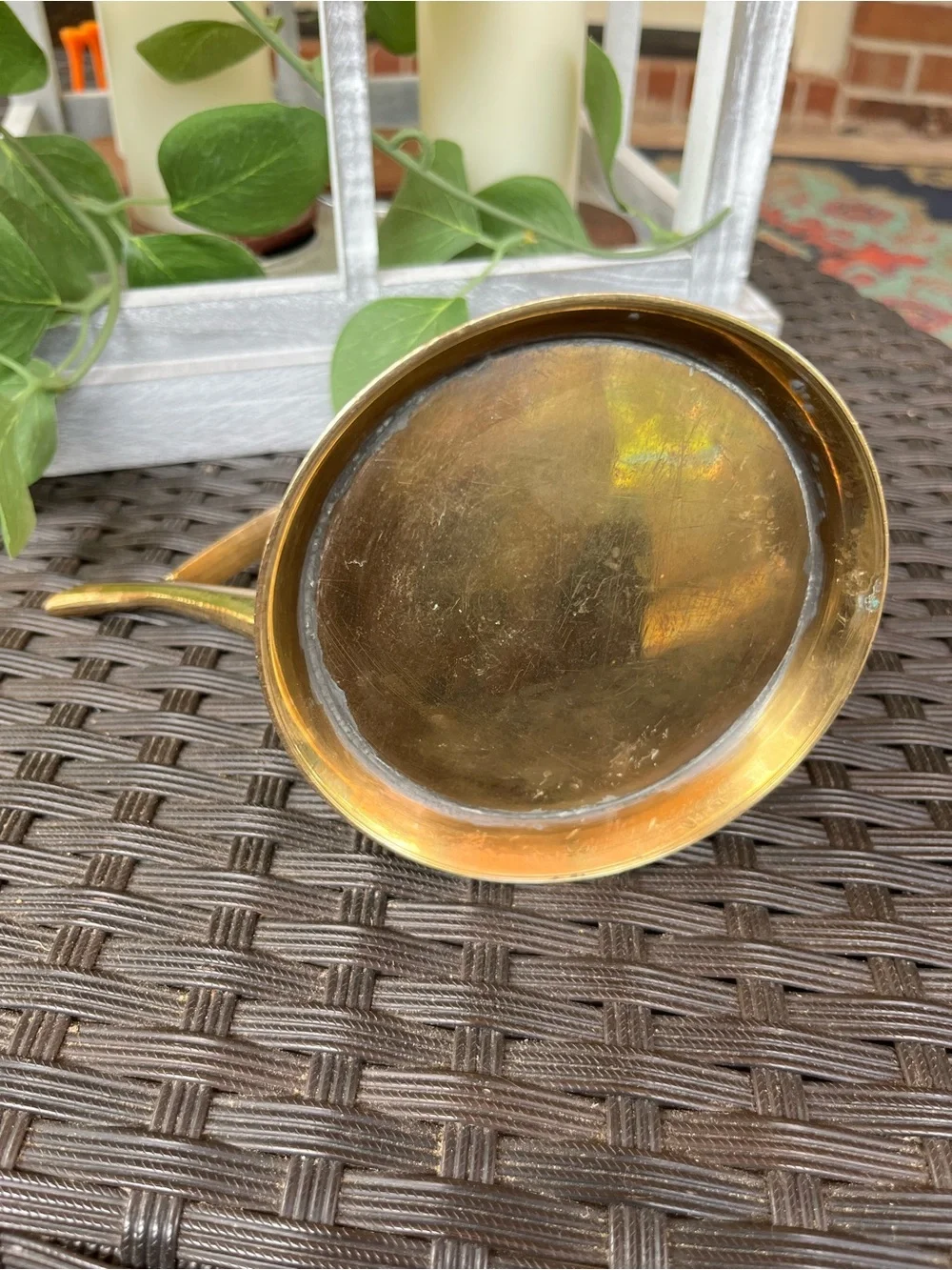 Brass Watering Can and Floral Bowl Set - Golden Brass Décor